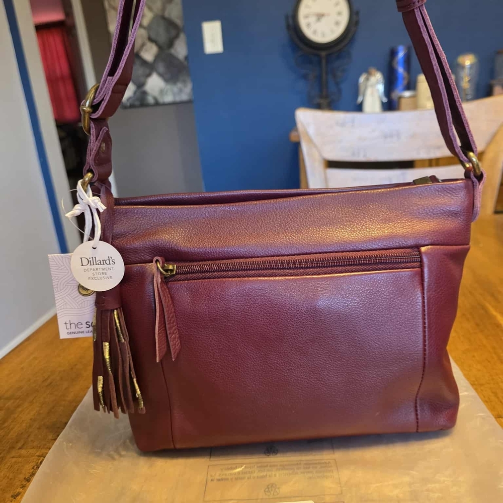 The Sak Melrose leather crossbody bag in a burgundy